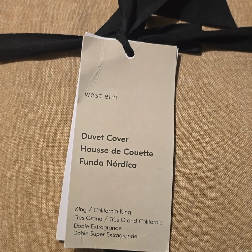 ❤️BUY 2 GET 1 FREE Euro. Flax Linen King/Cal. King Duvet Cover,Sandstone Melange
